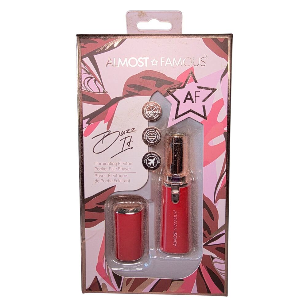 Almost Famous AF Buzz It Illuminating Pocket Size Electric Facial Shaver NIB